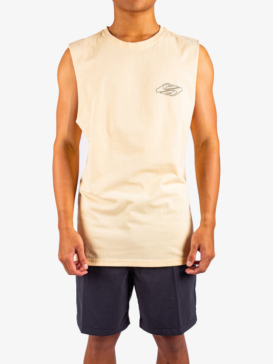 Mens EV Ripple Font Muscle Tee - Quiksilver Malaysia