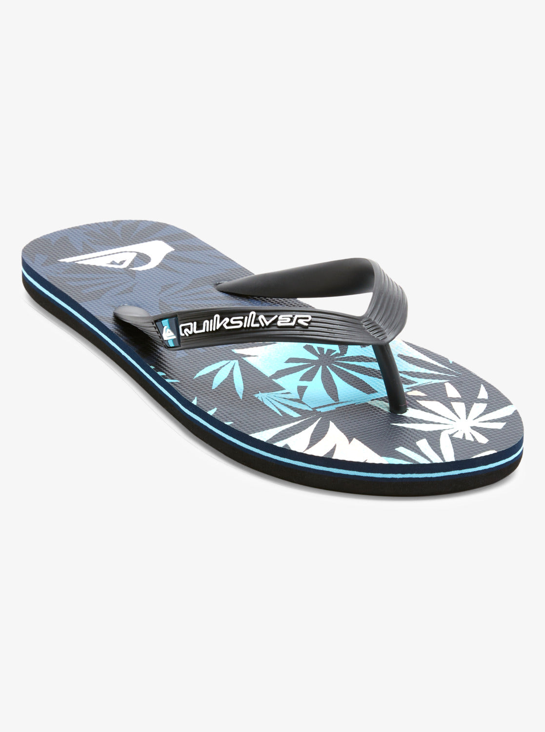 Men Molokai Art II Flip-Flops - Black/Grey/Blue - Quiksilver Malaysia