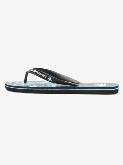 Men Molokai Art II Flip-Flops - Black/Grey/Blue - Quiksilver Malaysia