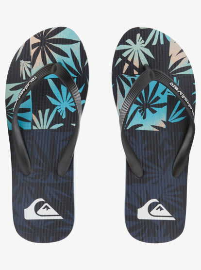 Men Molokai Art II Flip-Flops - Black/Grey/Blue - Quiksilver Malaysia