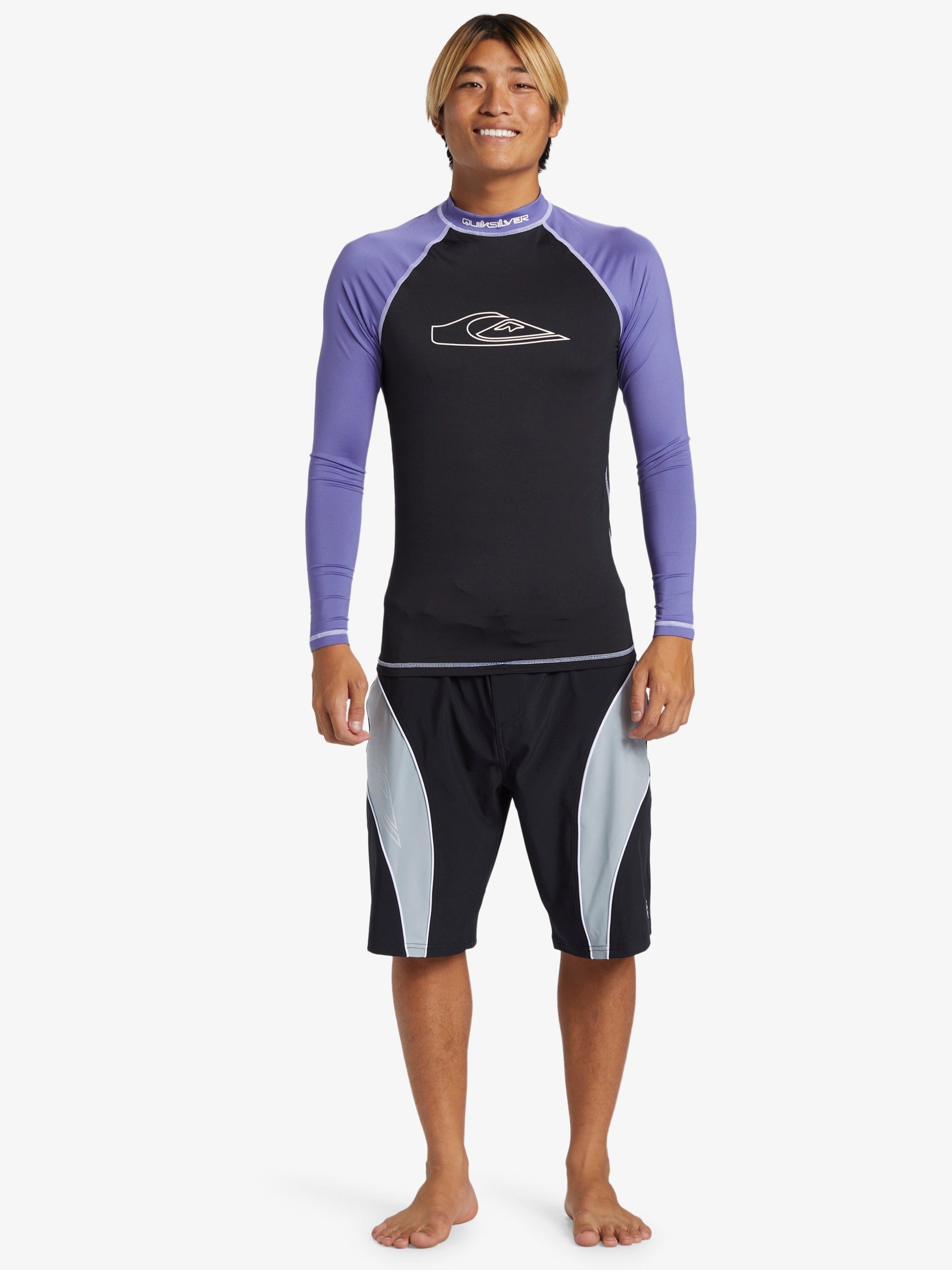 Mens Mercury Long Sleeves UPF 50 Surf Shirt - Black - Quiksilver Malaysia