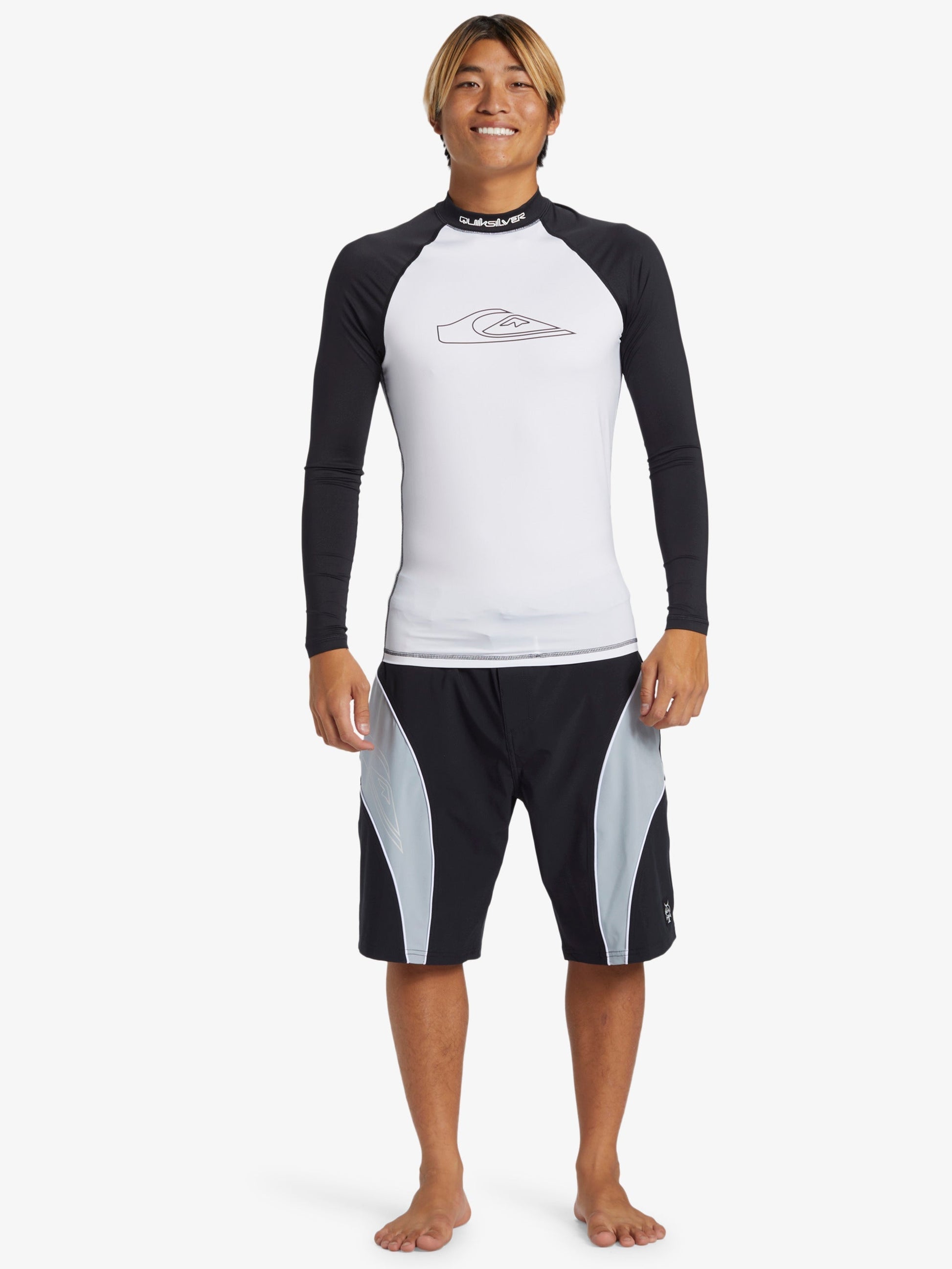 Mens Mercury Long Sleeves UPF 50 Surf Shirt - White - Quiksilver Malaysia