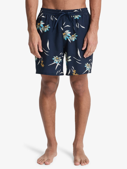 Mens Stretch Printed Volley 17" Swim Shorts