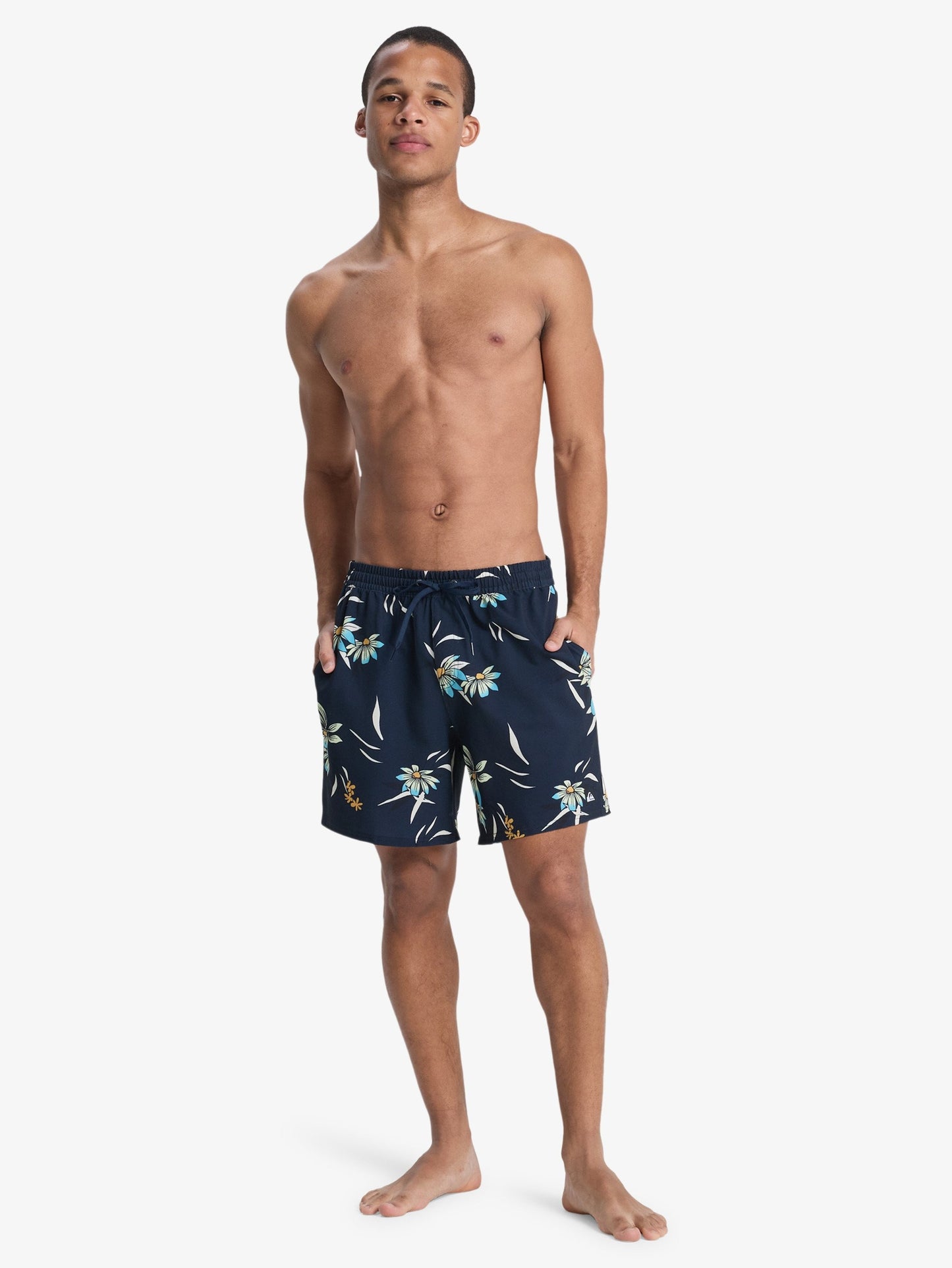 Mens Stretch Printed Volley 17" Swim Shorts