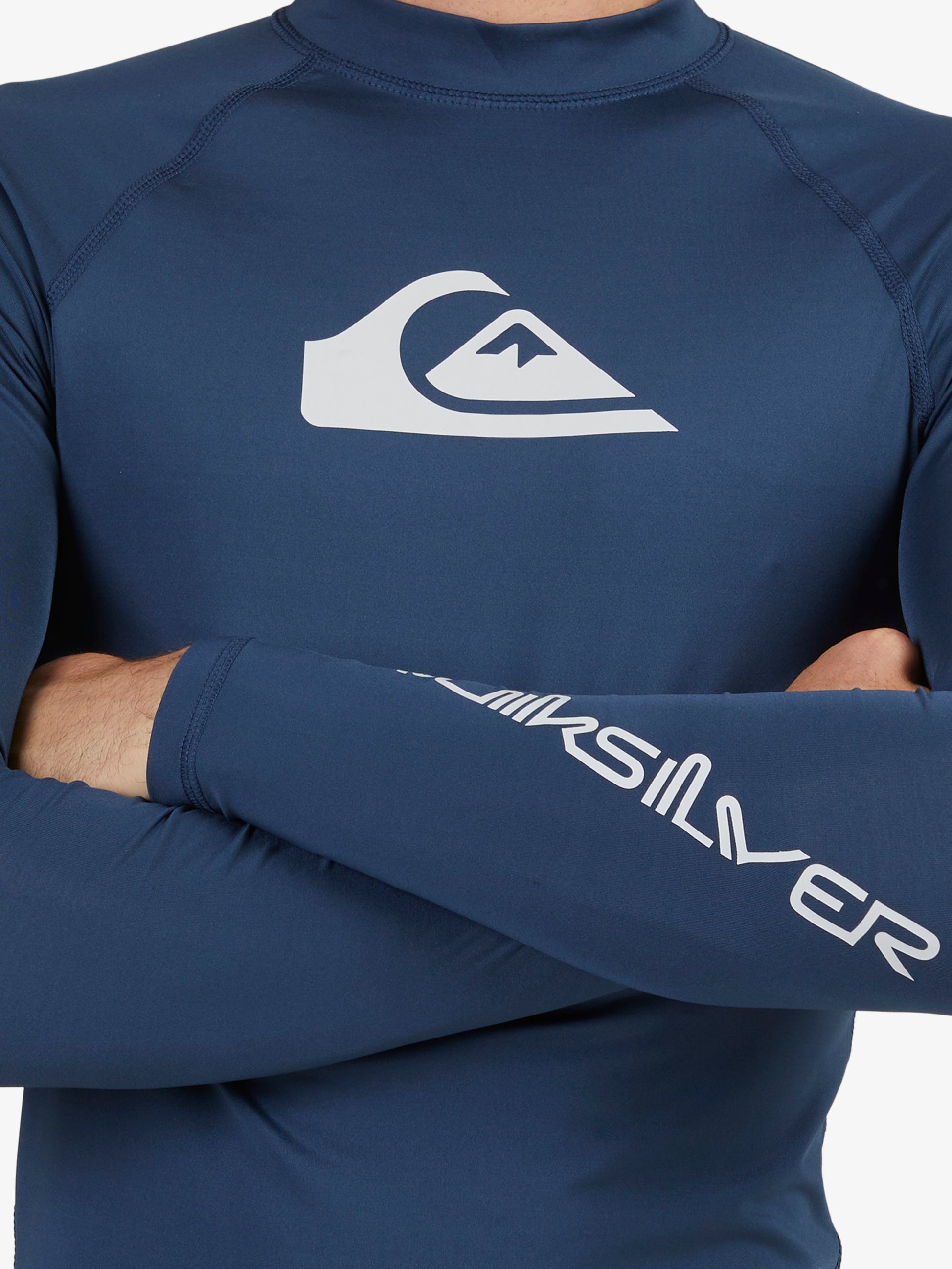 Mens All Time UPF 50 Long Sleeves Rash Vest - Insignia Blue - Quiksilver Malaysia