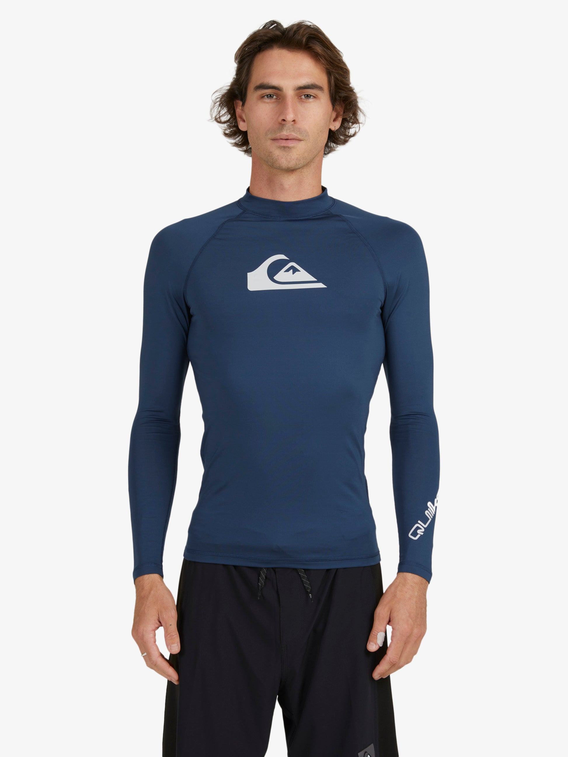 Mens All Time UPF 50 Long Sleeves Rash Vest - Insignia Blue - Quiksilver Malaysia